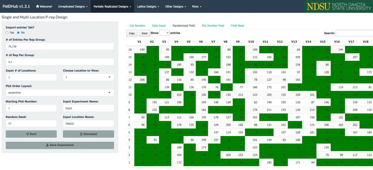Partially replicated field layout in the Shiny app